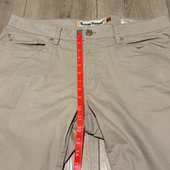 Tailor Vintage Stretch Twill 5 Pocket Summer Beige Pants, 36 x 32 - Picture 10 of 12